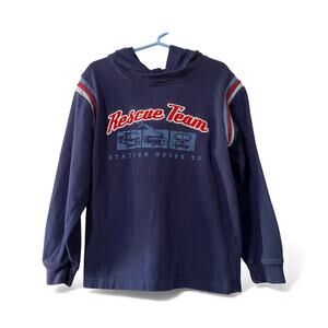 Carters Boys Navy Red Long Sleeve Shirt Rescue Firetruck Size 5T